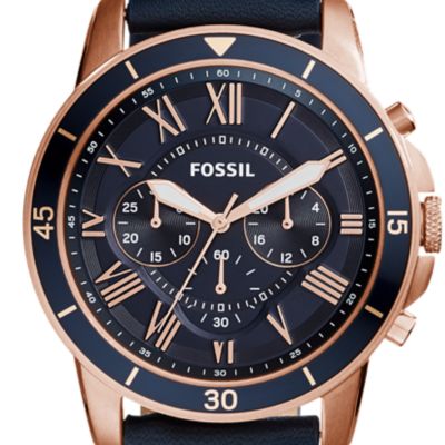 Grant Sport Chronograph Blue Leather Watch