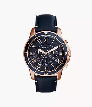 Grant Sport Chronograph Blue Leather Watch