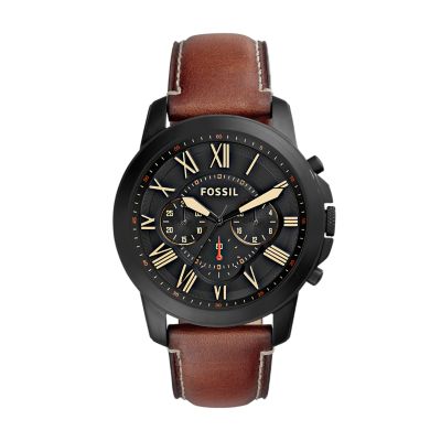 Grant Chronograph Luggage Leather Watch 