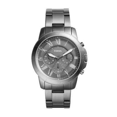 Grant Sport Chronograph Smoke Stainless Steel Watch - Fossil