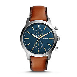 Townsman 44mm Chronograph Luggage Leather Watch