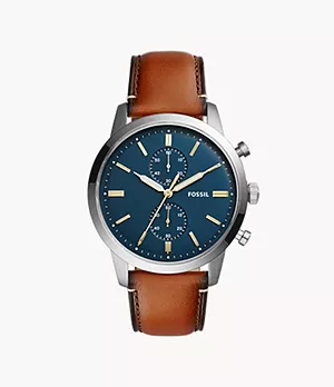 Townsman 44mm Chronograph Luggage Leather Watch