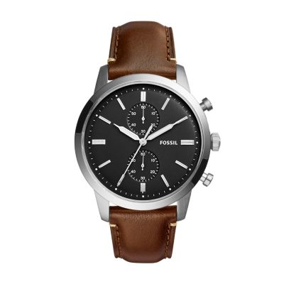 Townsman Chronograph Amber Leather Watch - - Fossil FS5522