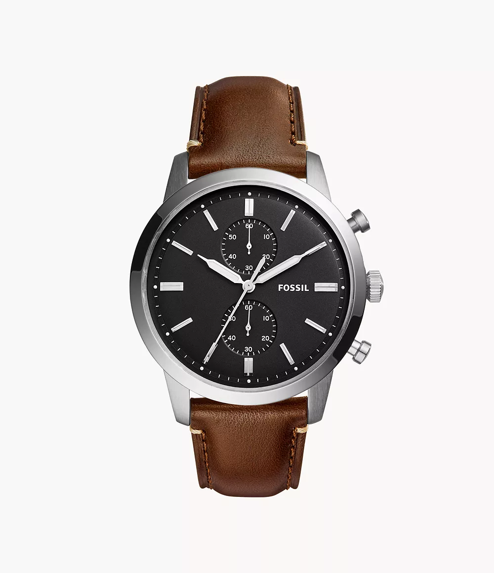 Townsman Chronograph Amber Leather Watch - FS5522 - Fossil