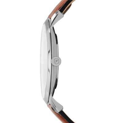 The Minimalist Slim Three-Hand Light Brown Leather Watch - FS5304