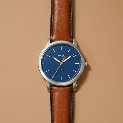 Fossil minimalist watch blue best sale