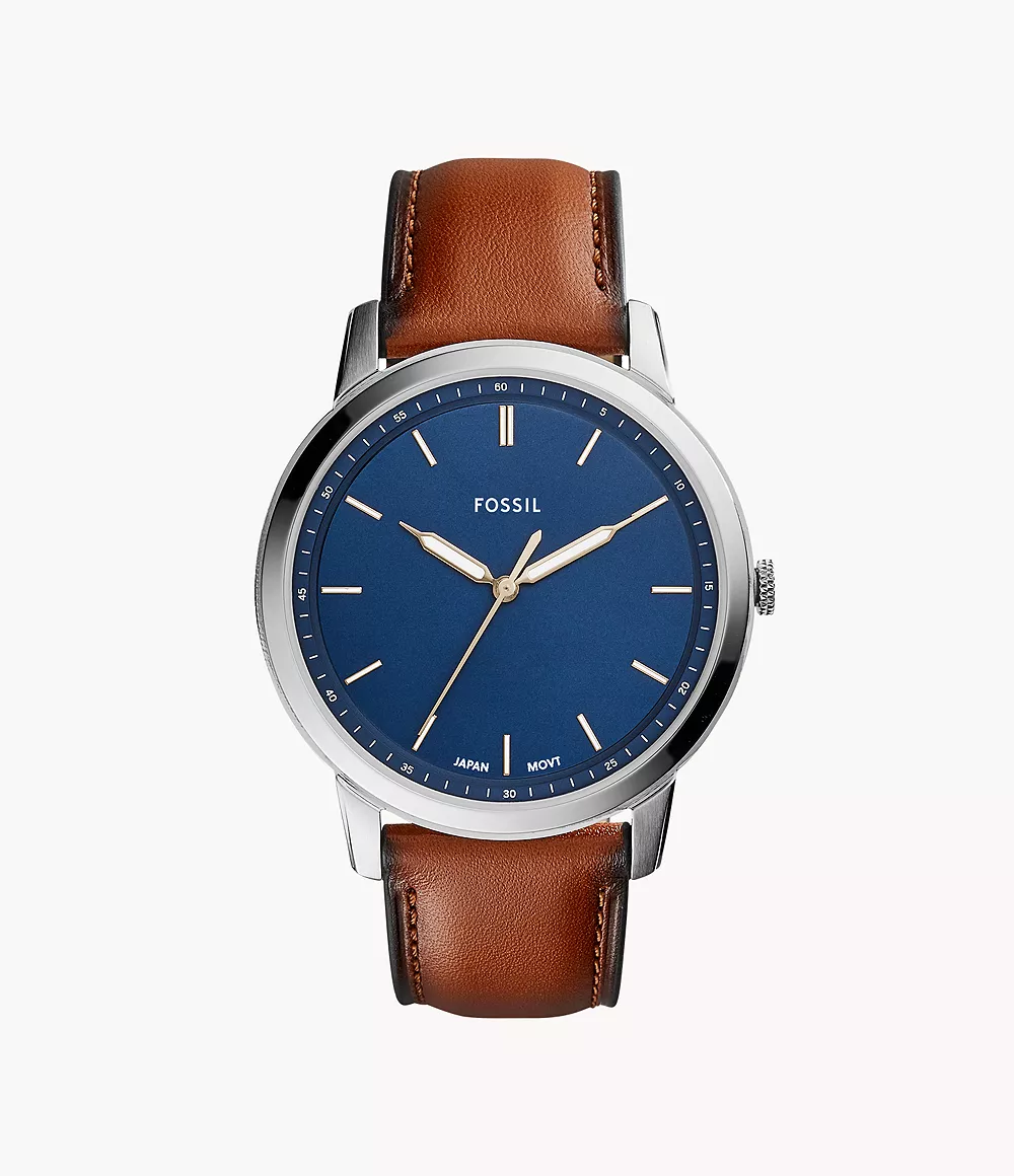The Minimalist Slim Three-Hand Light Brown Leather Watch - FS5304 