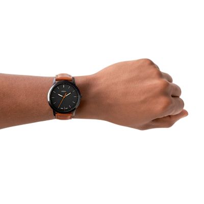 The Minimalist Slim Three-Hand Light Brown Leather Watch - FS5305 - Fossil