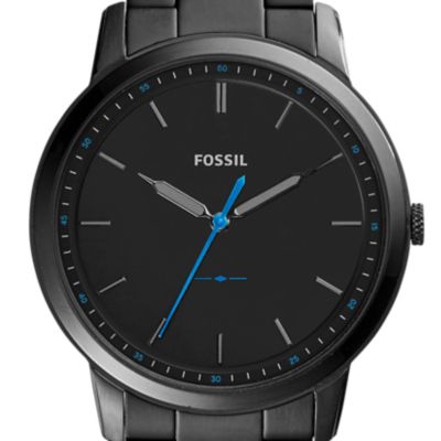 Fossil watch black metal strap best sale