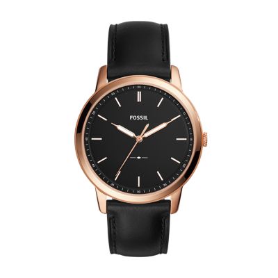 The Minimalist Slim Three Hand Light Brown Leather Watch Fossil