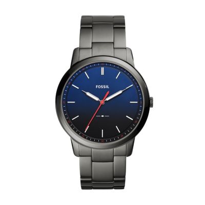 The Minimalist Slim Three Hand Black Stainless Steel Watch FS5308