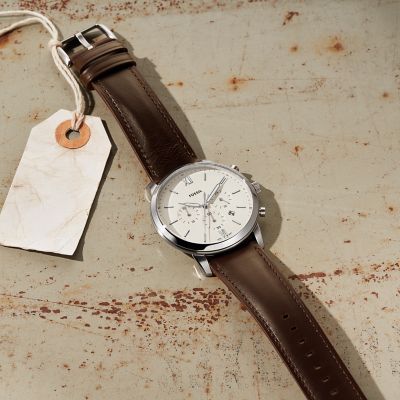 Neutra Chronograph Brown Leather Watch - FS5380 - Fossil