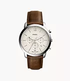 Reloj Neutra con cronógrafo, de piel marrón
