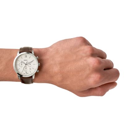 Neutra Chronograph Brown Leather Watch - FS5380 - Fossil