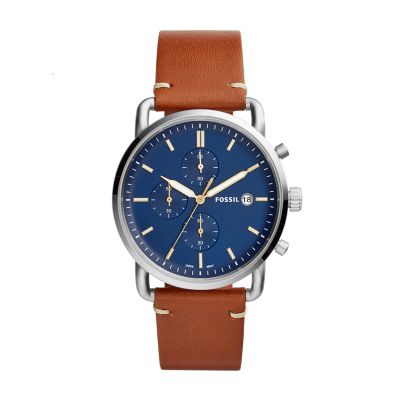 The Commuter Chronograph Brown Leather Watch FS5403 Fossil