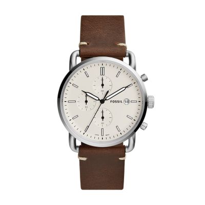 The Commuter Chronograph Brown Leather Watch - FS5402 - Fossil