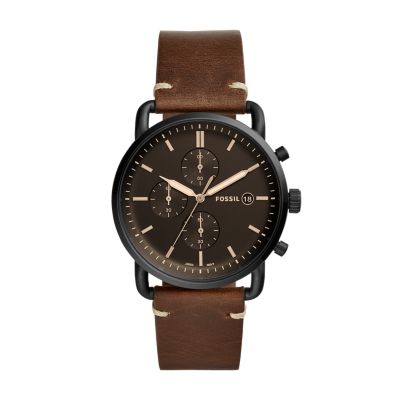 The Commuter Chronograph Brown Leather Watch - FS5403 - Fossil