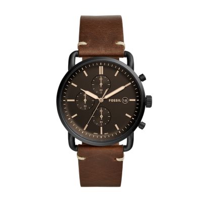 The Commuter Chronograph Brown Leather Watch FS5403 Fossil