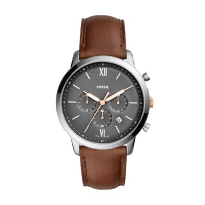 Mens light deals brown leather watch