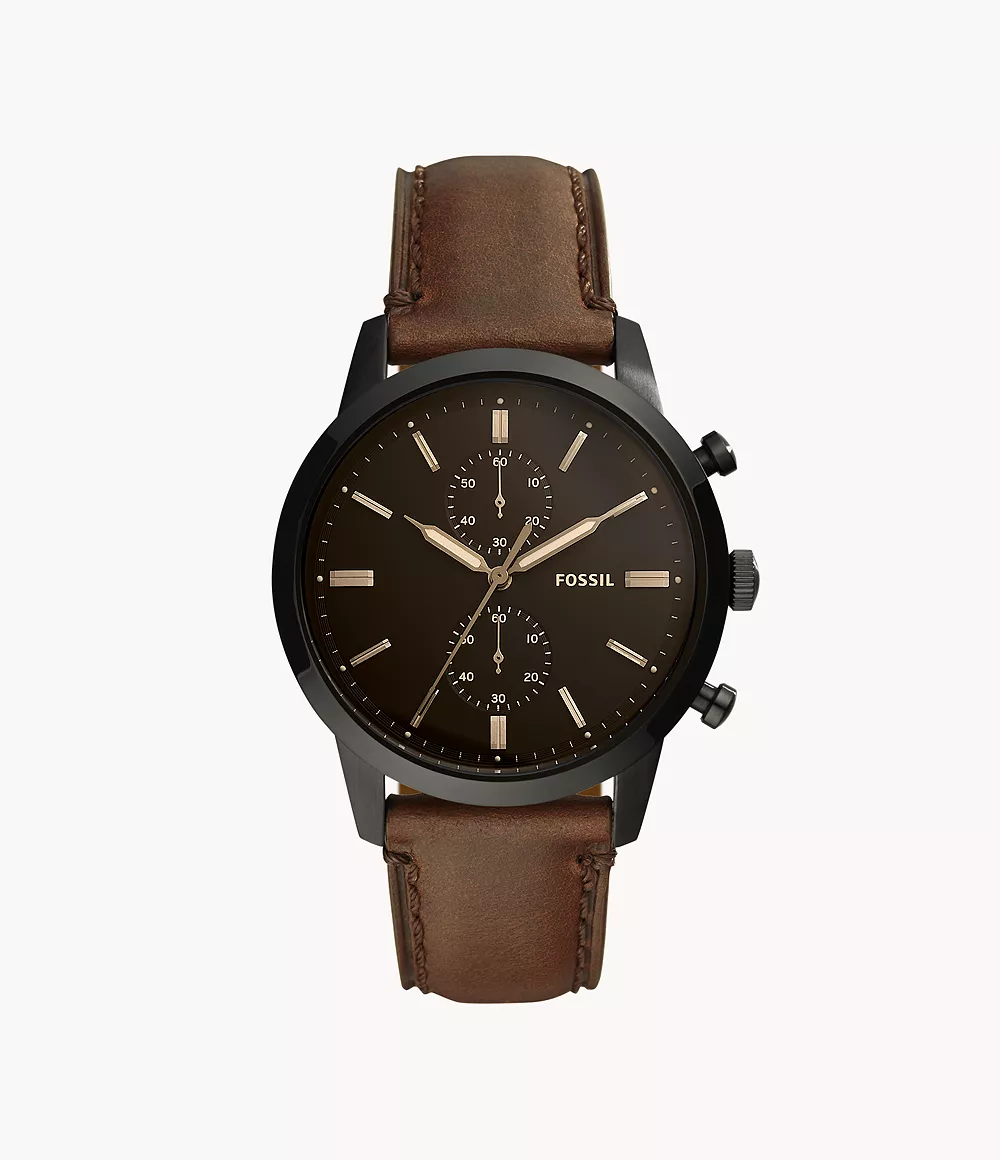 Image of Townsman 44 mm Chronograph Brown Leather Watch
