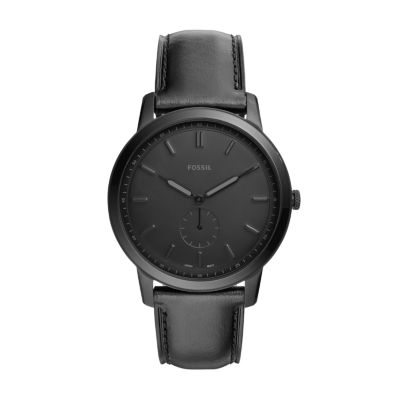 Black and silver fossil watch