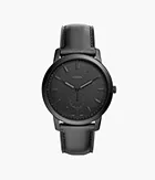 The Minimalist Two-Hand Black Leather Watch