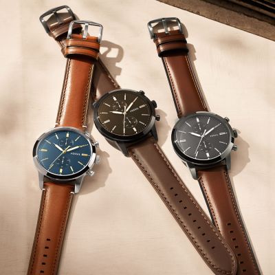 NEUTRA クロノグラフ ブラックレザーウォッチ - FS5452 - Fossil