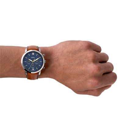 Neutra Chronograph Brown Leather Watch - FS5453 - Fossil