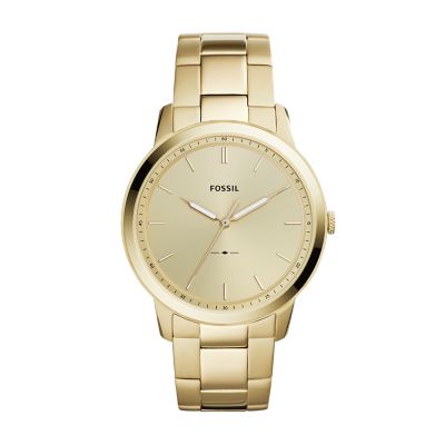 The Minimalist Three Hand Gold Tone Stainless Steel Watch FS5462