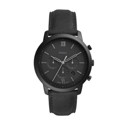 Neutra Chronograph Black Leather Watch - FS5503 - Fossil