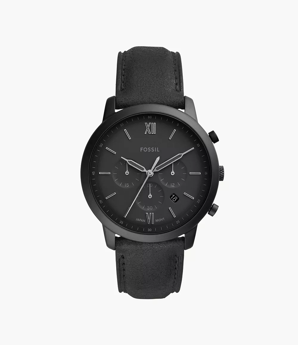 Neutra Chronograph Black Leather Watch jewelry
