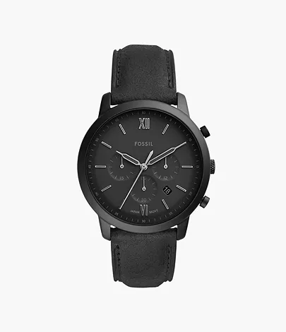 Neutra Chronograph Black Leather Watch