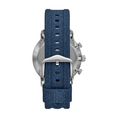 Goodwin Chronograph Navy Silicone Watch FS5519 Fossil