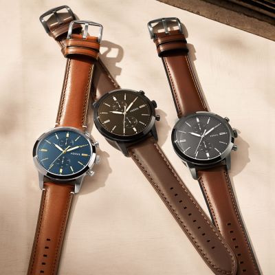 Townsman Chronograph Amber Leather Watch - FS5522 - Watch Station