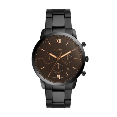 Steel Black Stainless Chronograph Watch - Neutra - Fossil FS5525