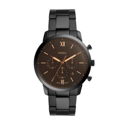 Fossil black 2025 stainless steel band