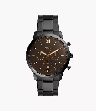 Neutra Chronograph Black Stainless Steel Watch - FS5525 - Fossil