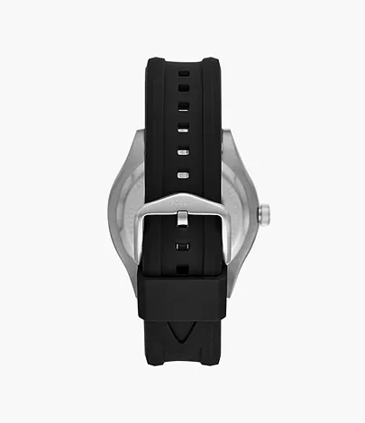 Belmar Three-Hand Date Black Silicone Watch - FS5535 - Fossil