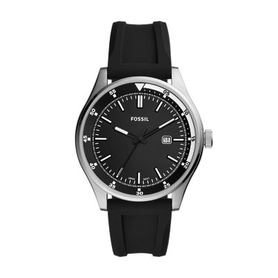 Belmar Three-Hand Date Black Silicone WatchBelmar Three-Hand Date Black Silicone Watch