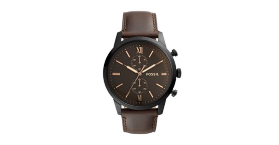 Townsman Chronograph Brown Leather Watch - Fossil