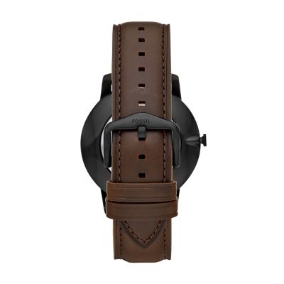 Minimalist Three Hand Brown Leather Watch FS5551 Fossil