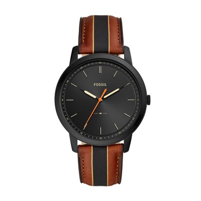 The Minimalist Three Hand Brown Leather Watch FS5439 Fossil