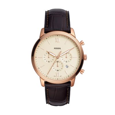Neutra Chronograph Black Leather Watch - Fossil - FS5452