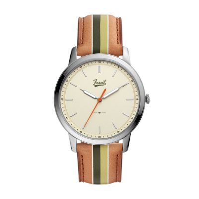 The Minimalist Three-Hand Brown Leather Watch - FS5439 - Fossil