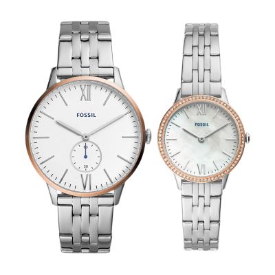 Coffret montre trois aiguilles en acier inoxydable pour Elle et