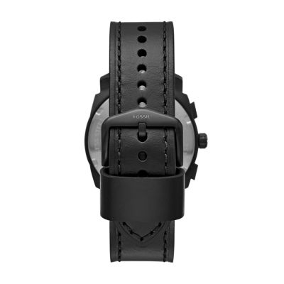 Fossil watch outlet black leather strap