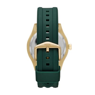 Belmar Three Hand Date Dark Green Silicone Watch FS5597 Fossil