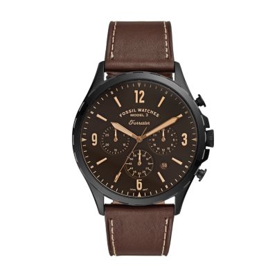 

Fossil Homme Montre Forrester chronographe en cuir brune