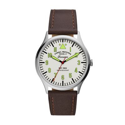 Forrester Three-Hand Brown Leather Watch - FS5610 - Fossil