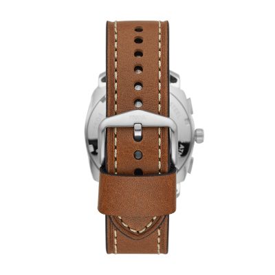 Machine Chronograph Brown Leather Watch FS5620 Fossil